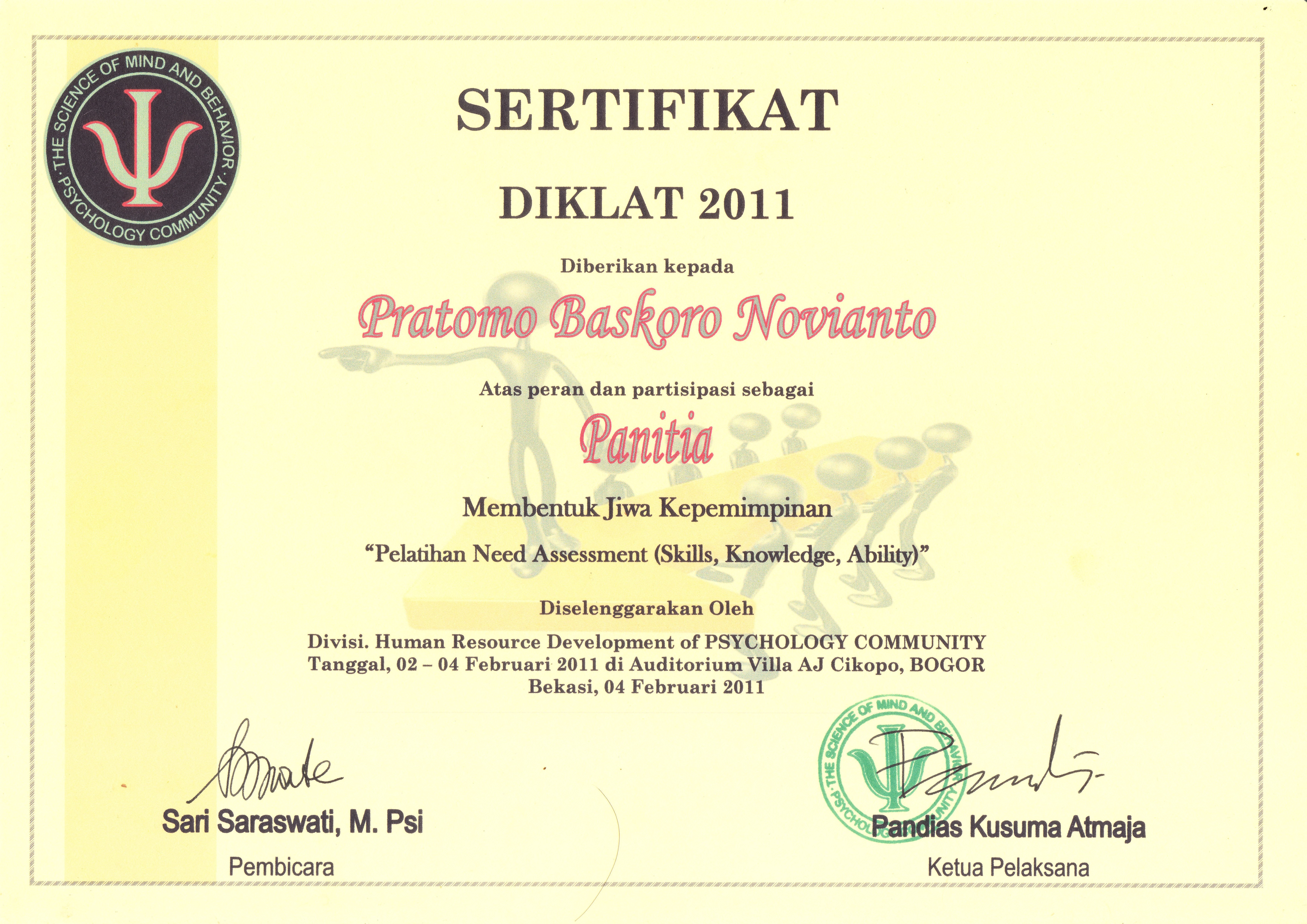 Lembar sertifikat